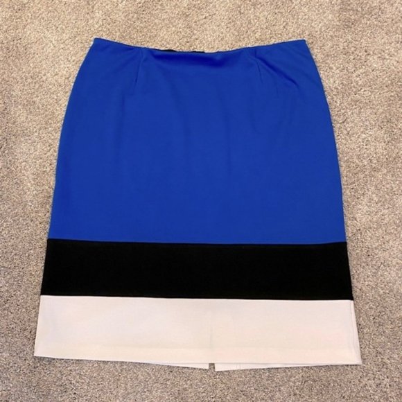 Addition Elle royal blue, black & white striped pencil skirt. Women's size 16 - Picture 3 of 10